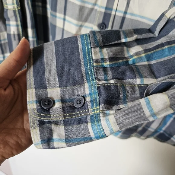 Columbia cotton plaid blue long-sleeve button-down camping outdoors shirt Sz XXL - Picture 5 of 9